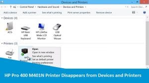 HP Pro 400 M401N Printer Disappears from Devices