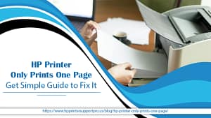 HP Printer Only Prints One Page banner