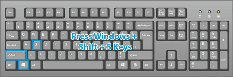 Press Windows + Shift + S Keys