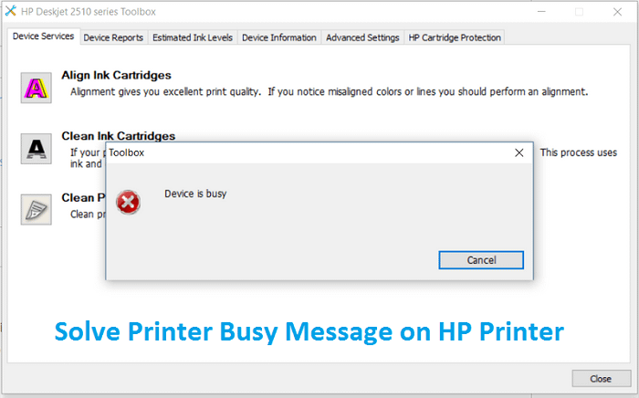 Solve Printer Busy Message on HP Printer