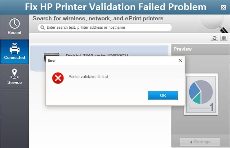 Fix HP Printer Validation Failed Problem